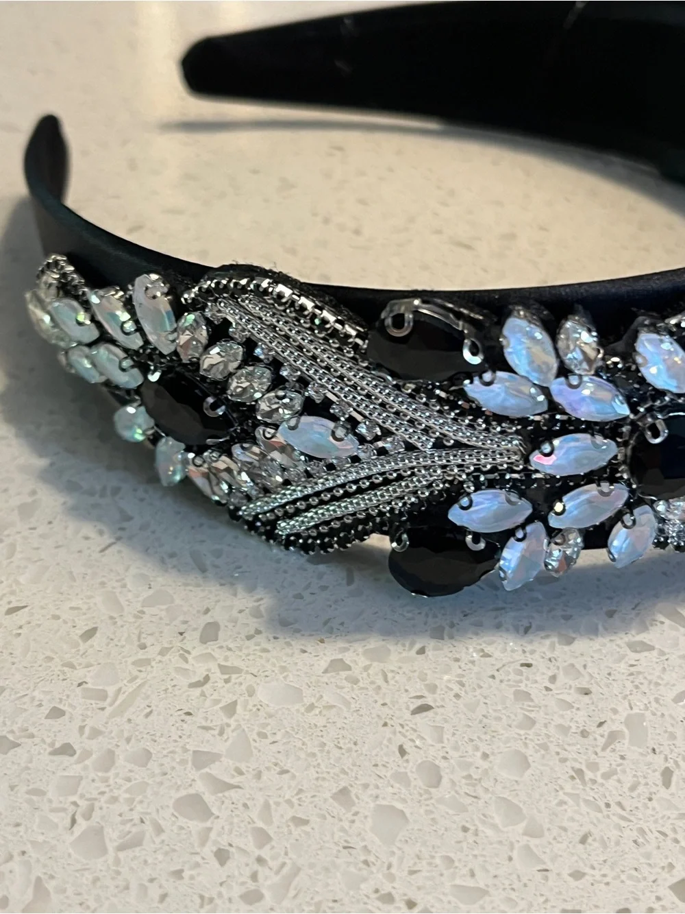 Embellished black‎ and silver Crystal Headband